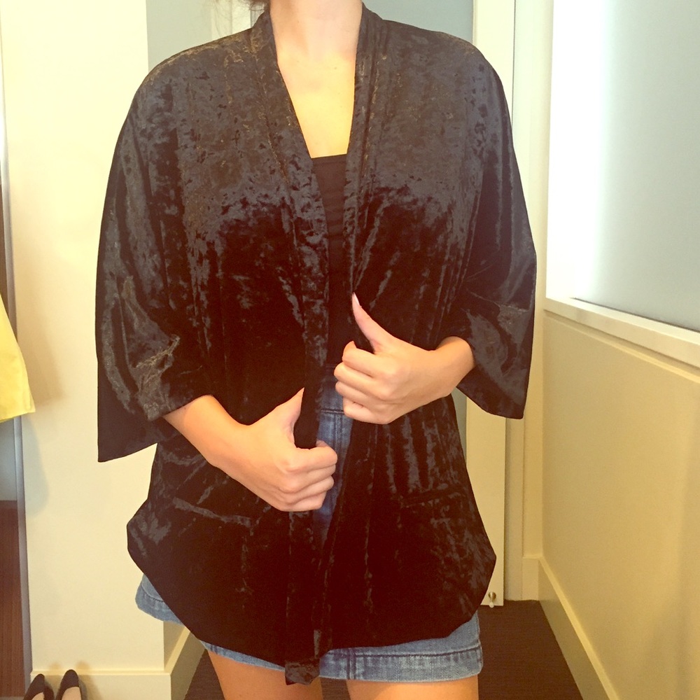 velvet kimono style jacket