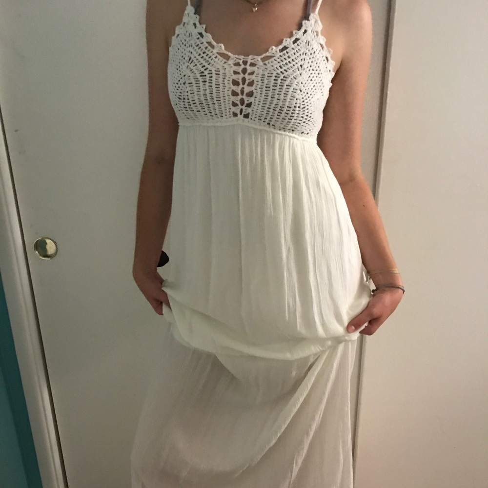Long white beautiful dress