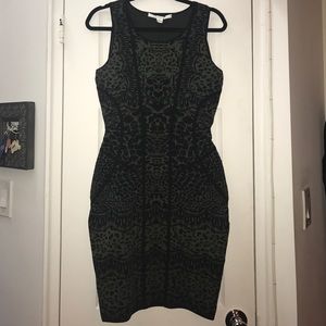 DVF Hunter Green & Black BodyCon Dress