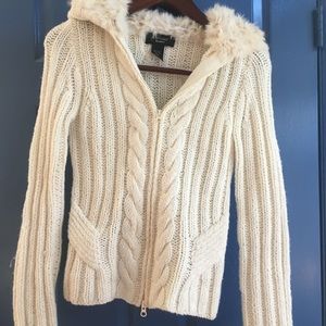 Rabbit Fur Zip Cardigan