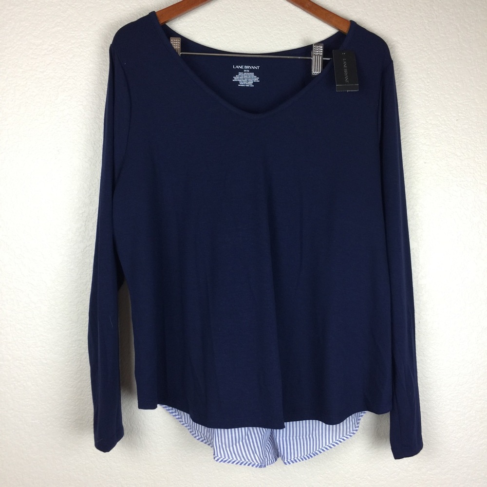 NWT Lane Bryant woven pleat back top Sz: 14/16
