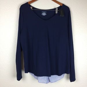 NWT Lane Bryant woven pleat back top Sz: 14/16