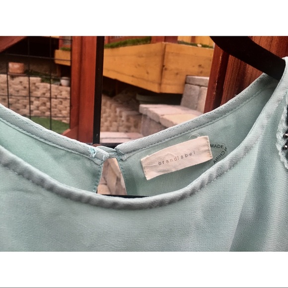 ModCloth sage Sz M dress w/shoulder embellishment - Picture 6 of 7