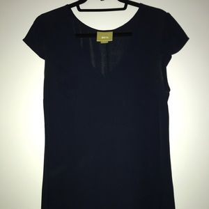 Navy blue short sleeved blouse