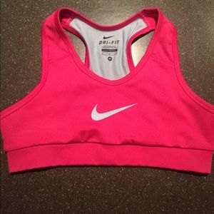 Hot pink Nike sports bra