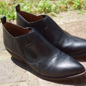 Lucky Brand Black Leather Points Low Boots