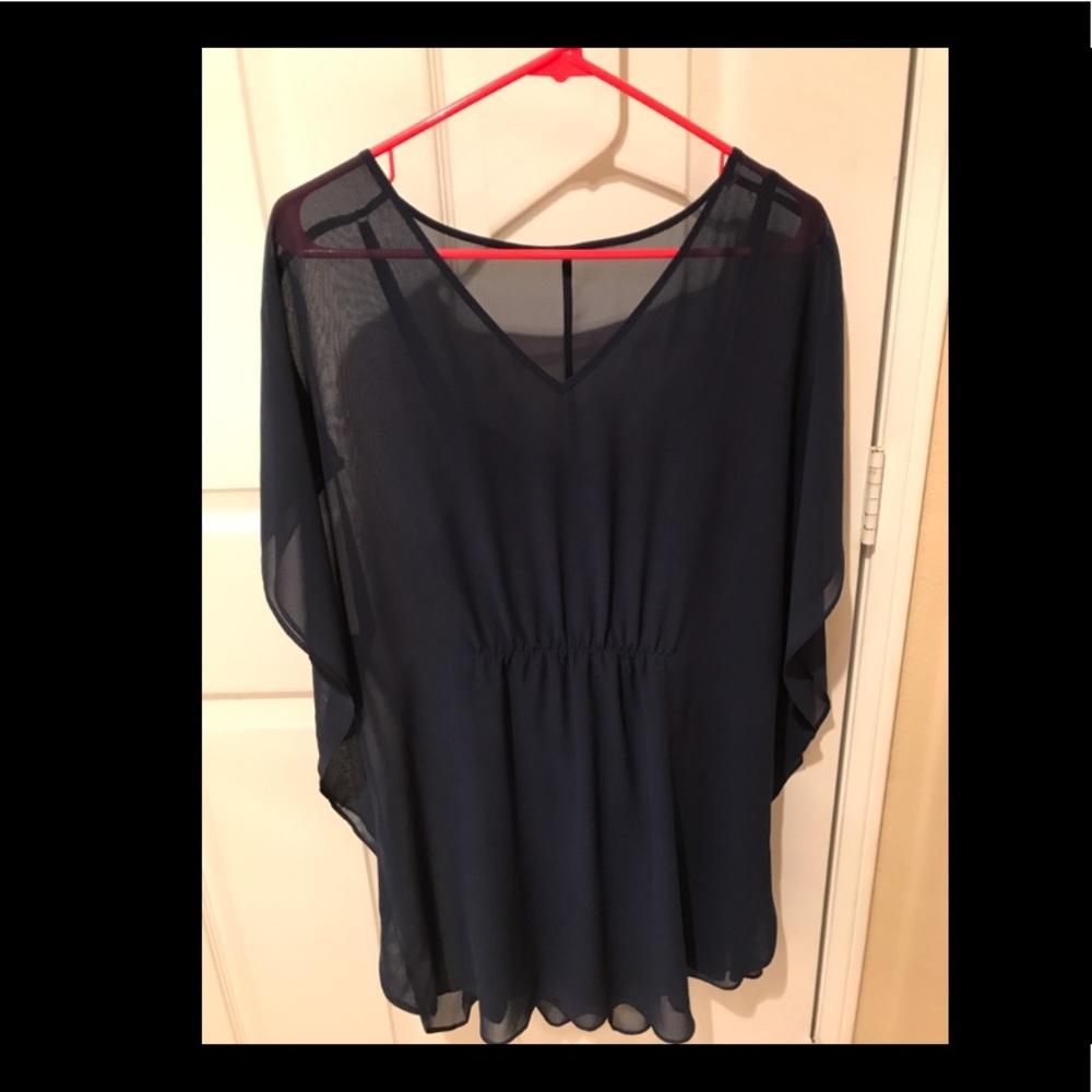 Express Blue mini caftan dress