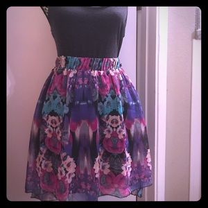 Multi-color flowy skirt