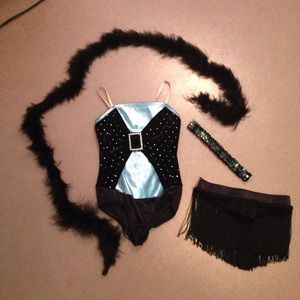 5 piece blue and black costume