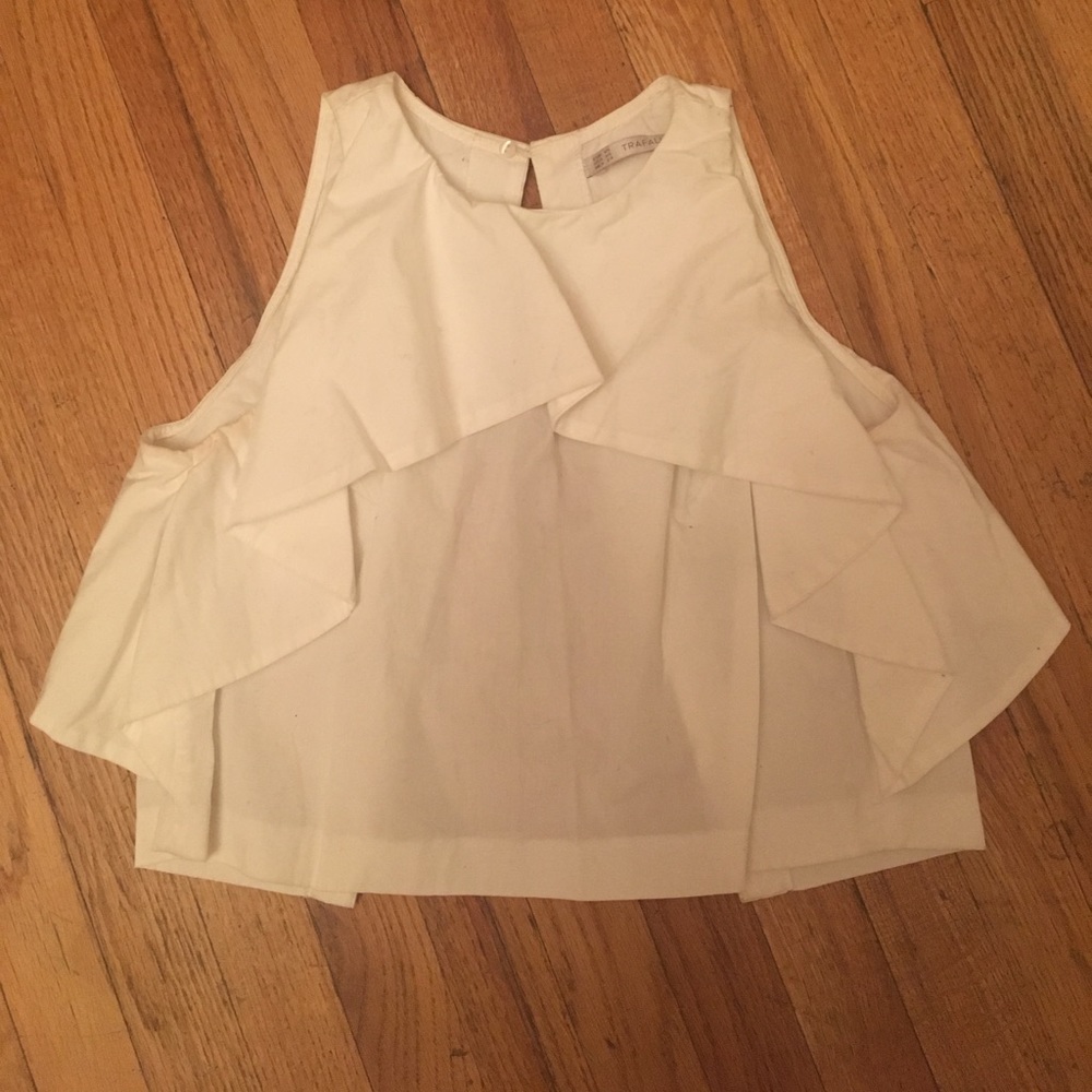 Zara white ruffle top