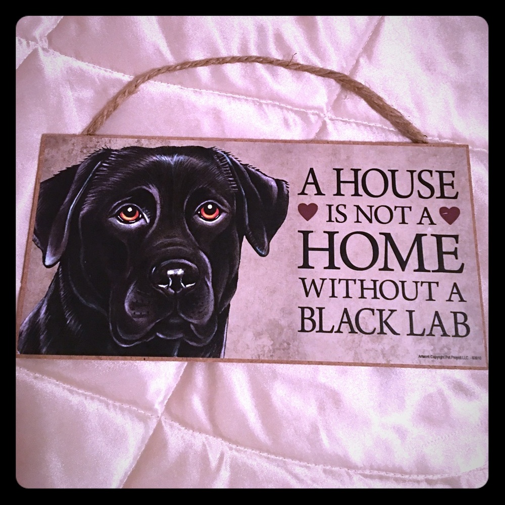 Black lab wooden plaque