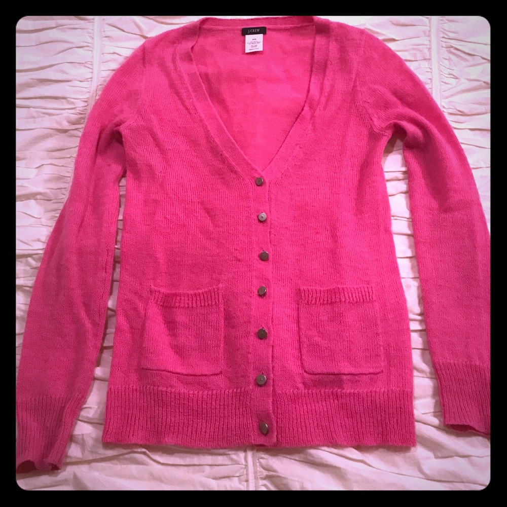 J. Crew Hot pink cardigan