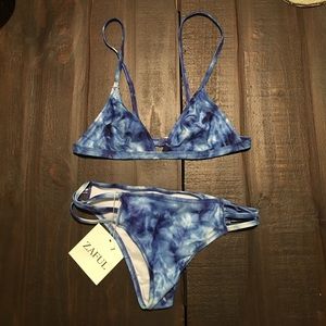 Blue Tye Dye Bathing Suit