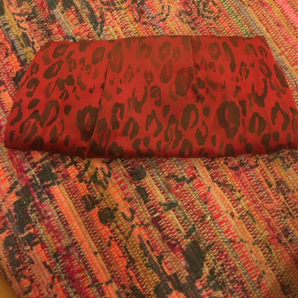 Express burgundy cheetah print clutch