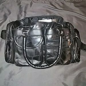 Vintage leather duffle bag Desage couture