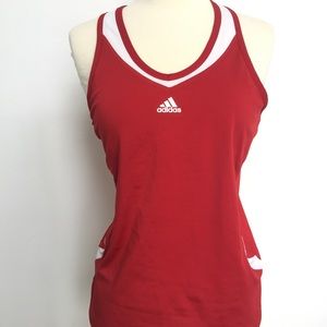 Adidas workout tank, medium,red and white details.