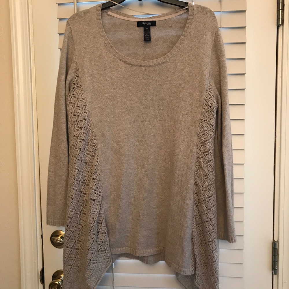 Tan shark bite sweater