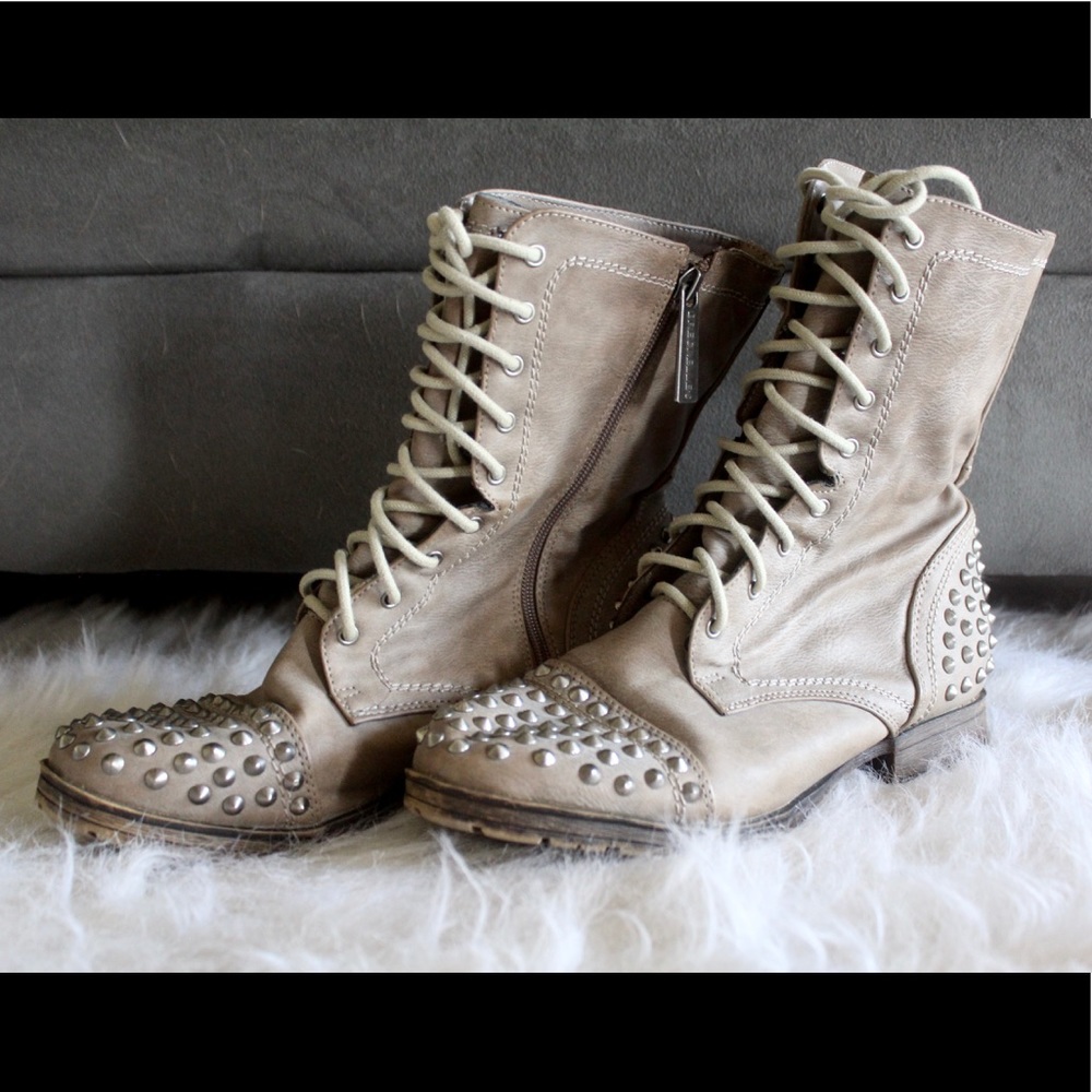 Studded combat boots