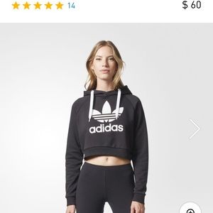 Black & white old school adidas hoodie sweatshirt