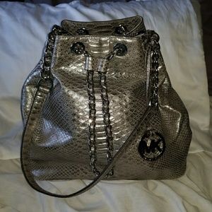 Michael Kors silver Frankie shoulder bag