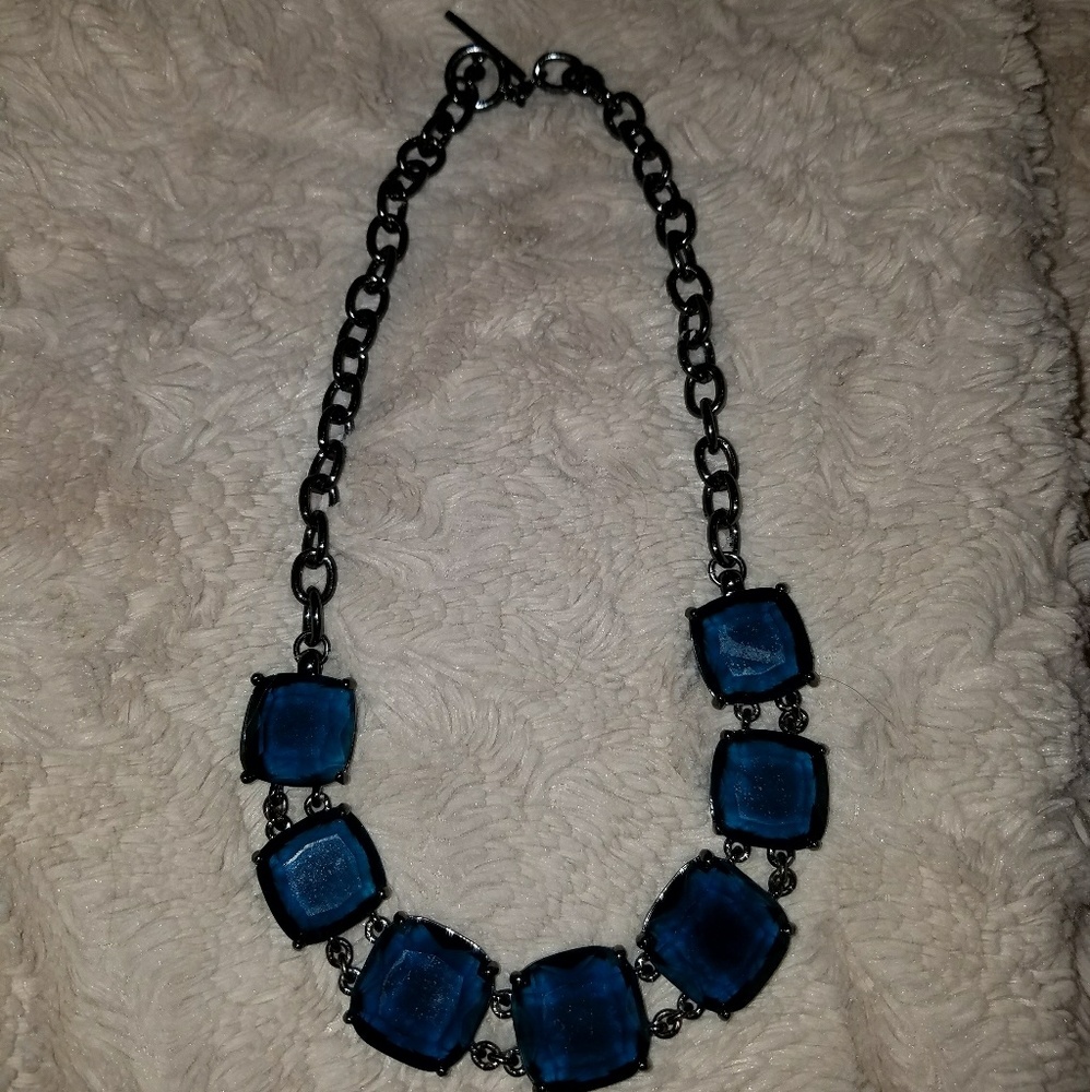 Statement Necklace with Navy Blue stones