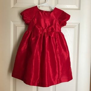 Gymboree Girls Duppioni Dress 3T in Holly Red