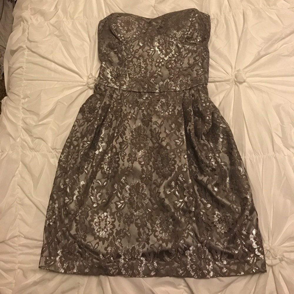 Silver lace dress  (homecoming)