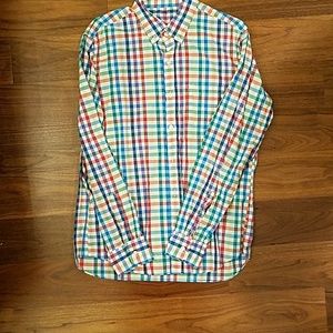 J. Crew Rainbow Gingam Button Down