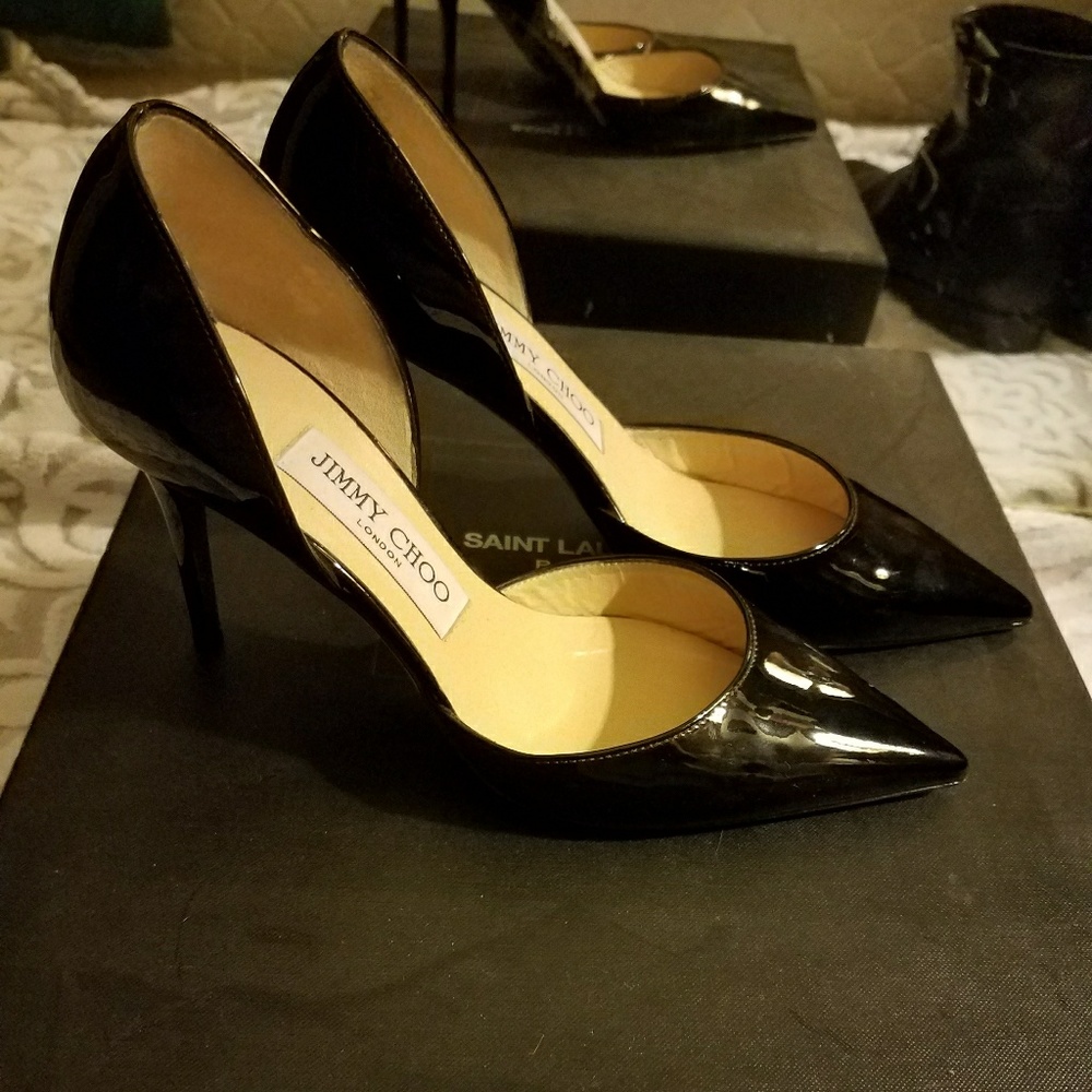 Jimmy Choo W&R D'Orsay Black Patent Leather