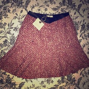 Hinge fit and flare tweed skirt