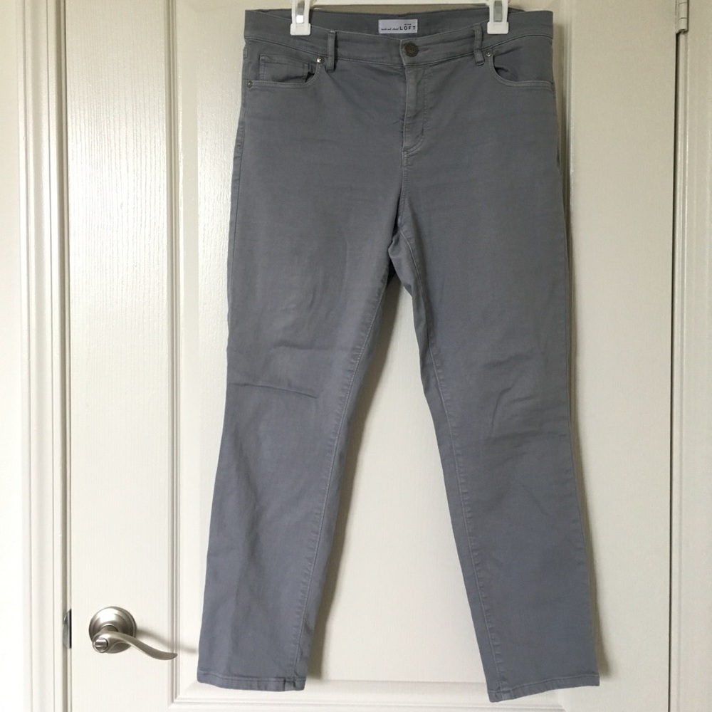 LOFT Grey Skinny Crop Pants