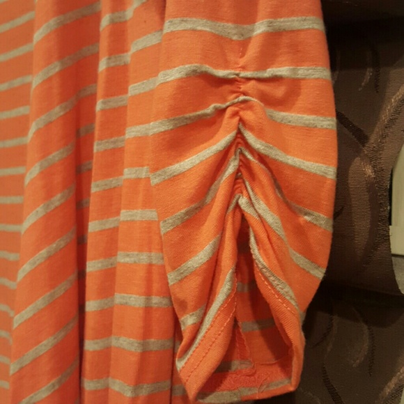 Peach cardigan with gray stripes! - Picture 4 of 5