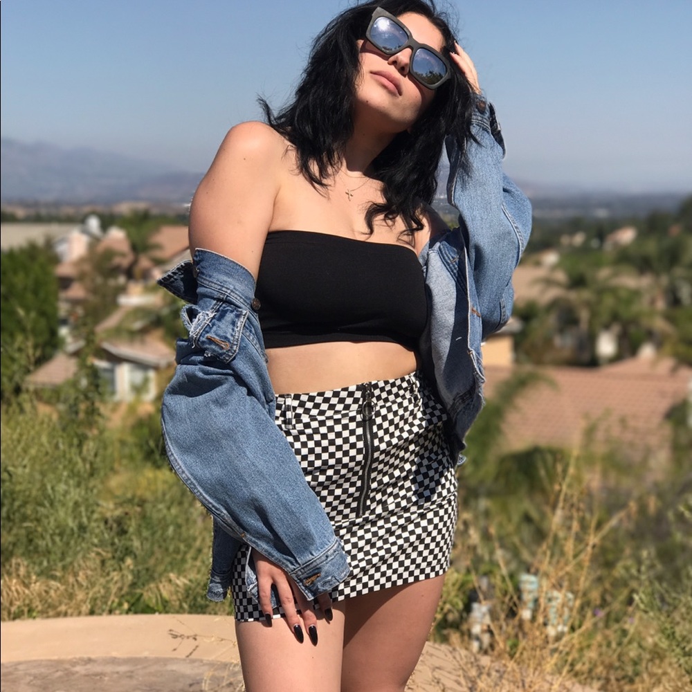 Checkers zipper skirt