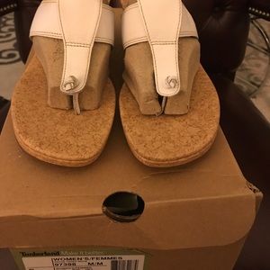 New with box timberland white wedge sandals size 9