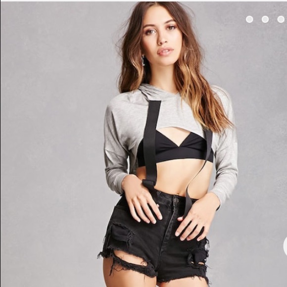 *SOLD* Cropped Pullover Hoodie - Picture 4 of 8