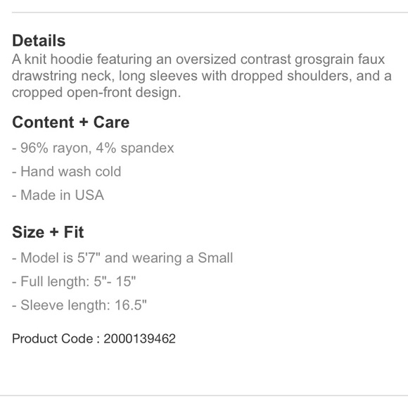 *SOLD* Cropped Pullover Hoodie - Picture 5 of 8