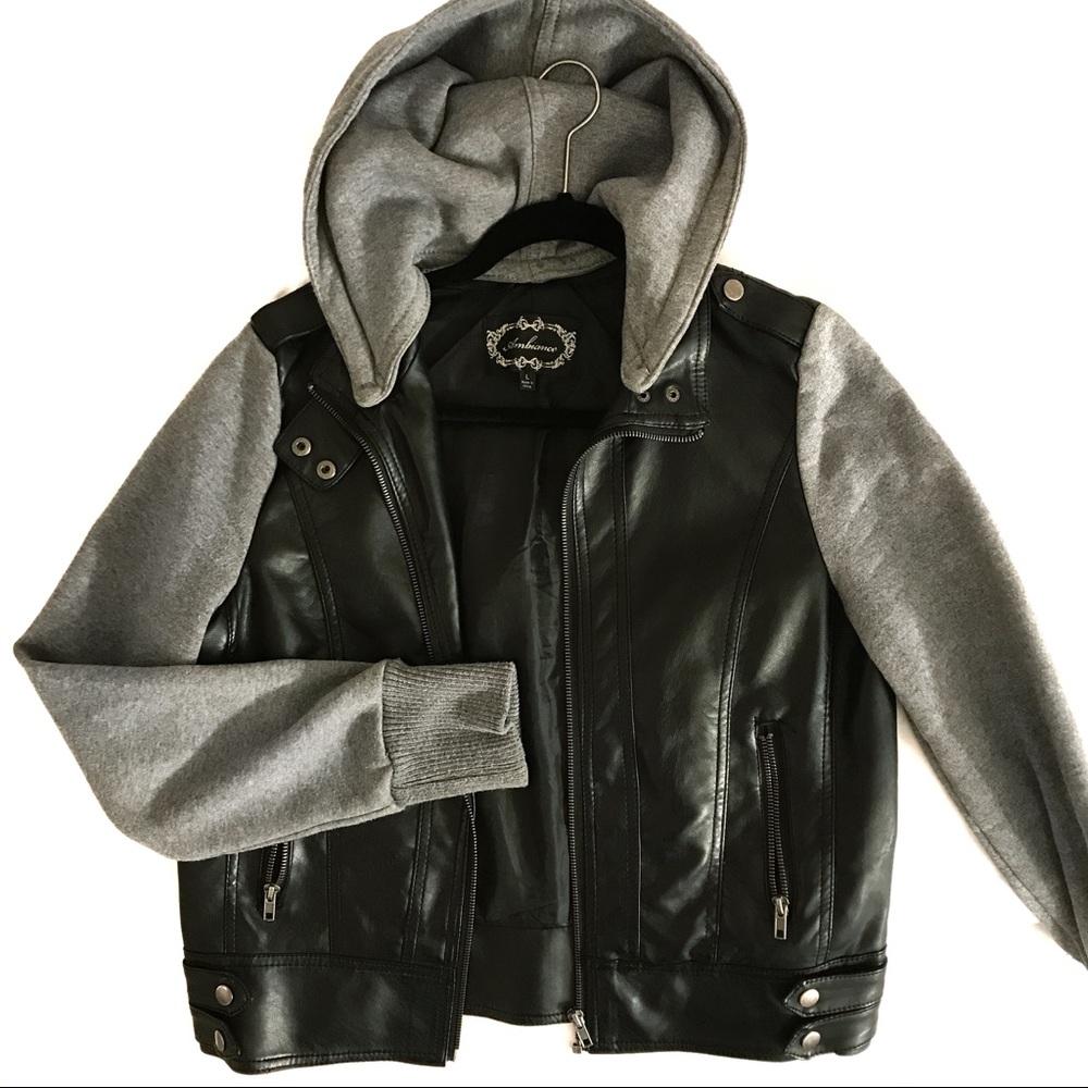 Vegan Leather Hoodie