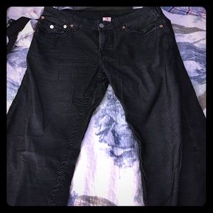 True Religion black Ricky corduroy pants