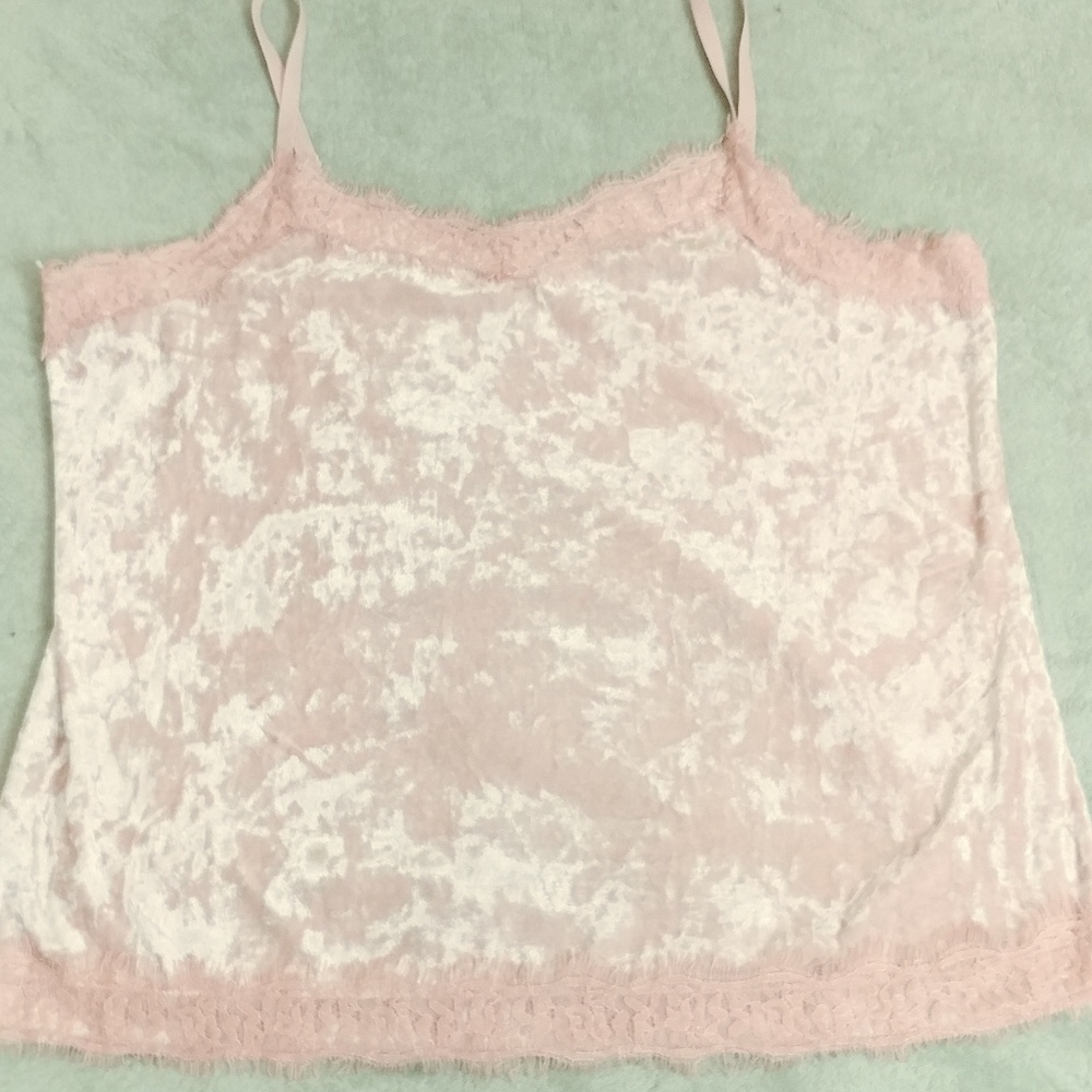 Pink velvet lace undershirt camisole