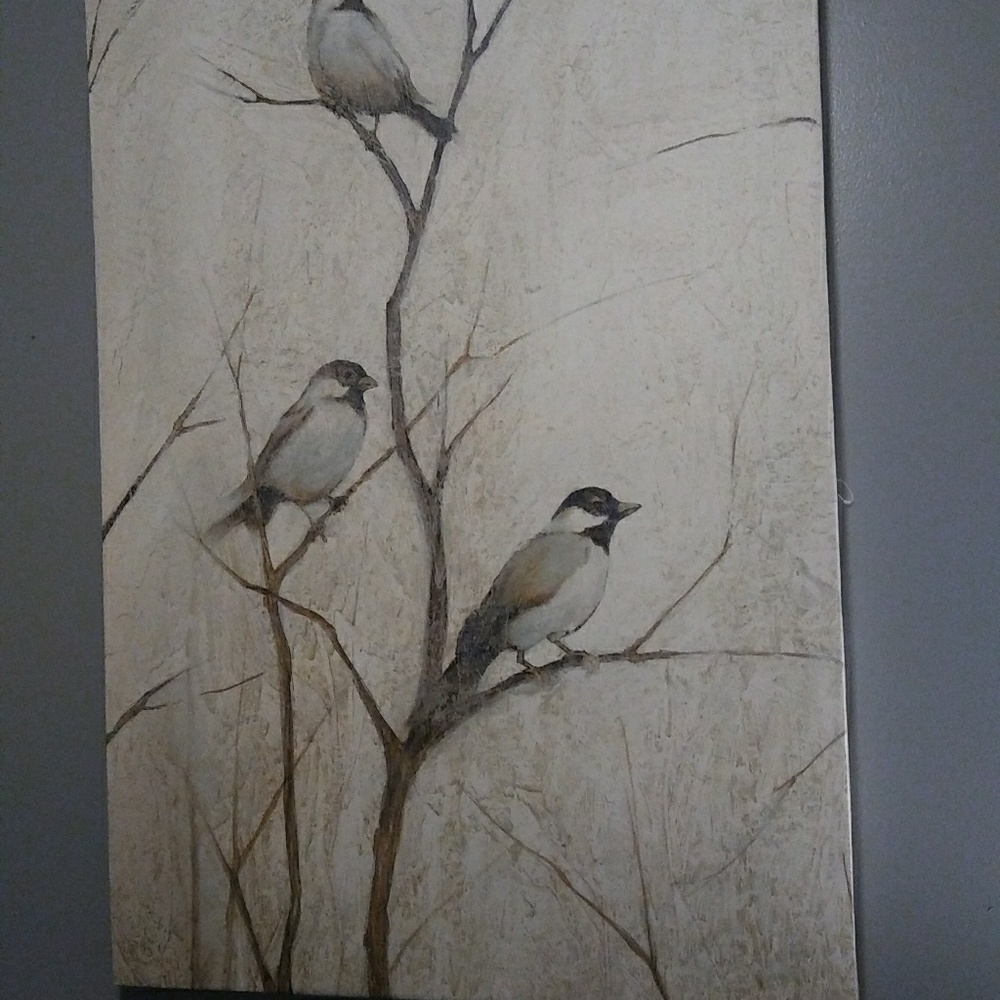Canvas, Bird set, 3pc table set w/dresser