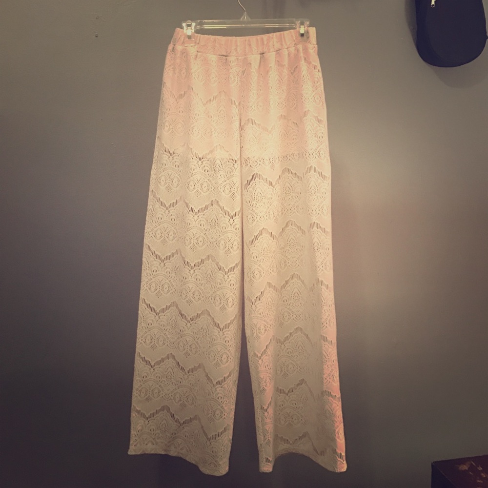 High waisted lace pants