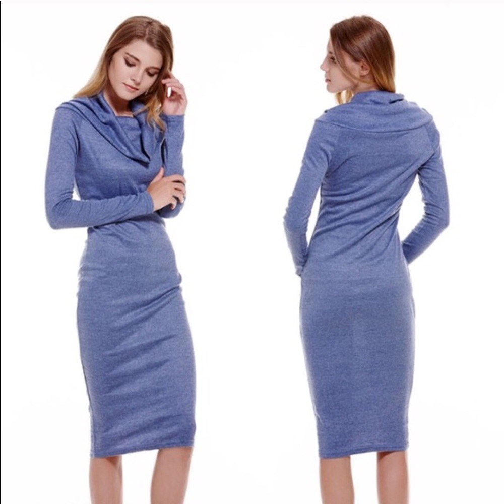 Cornflower blue sweater dress - perfect for Fall!