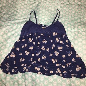 Navy blue cropped tank top