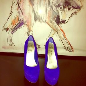 Jessica Simpson Cobalt Blue Platform Stilettos