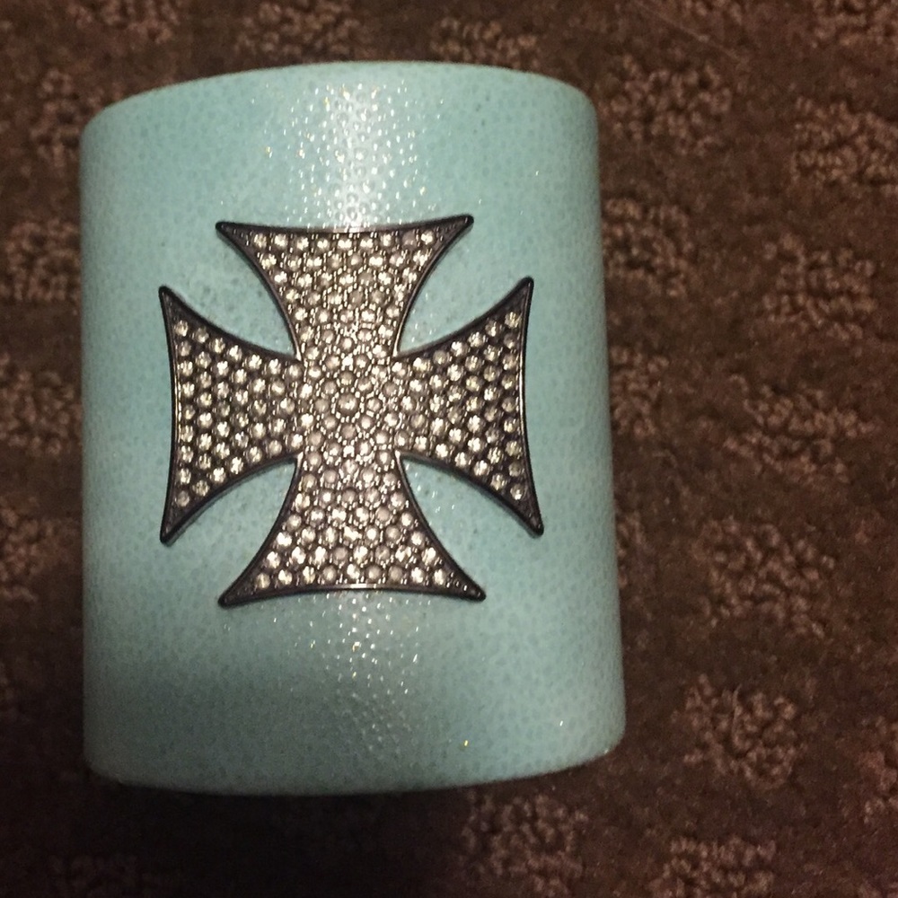 Tiffany Blue Leather Cuff