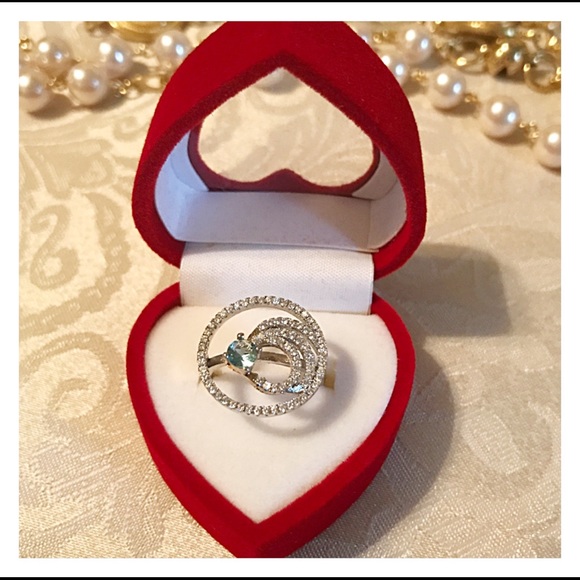 NWOT ❤️Aquamarine & White Topaz. - Picture 2 of 8