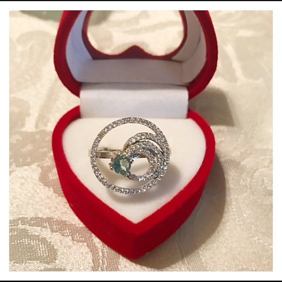 NWOT ❤️Aquamarine & White Topaz. - Picture 4 of 8