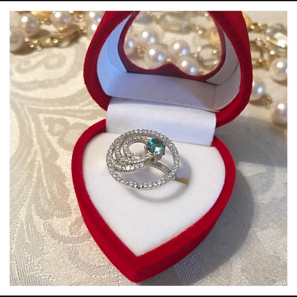 NWOT ❤️Aquamarine & White Topaz. - Picture 7 of 8