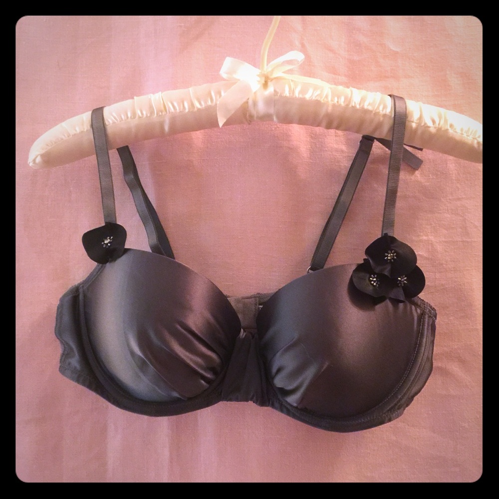 Limited Edition chic and sexy satin gray Holly bra