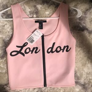 Cute zip up crop top